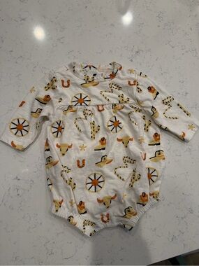 Monica + Andy Western Print Baby Romper